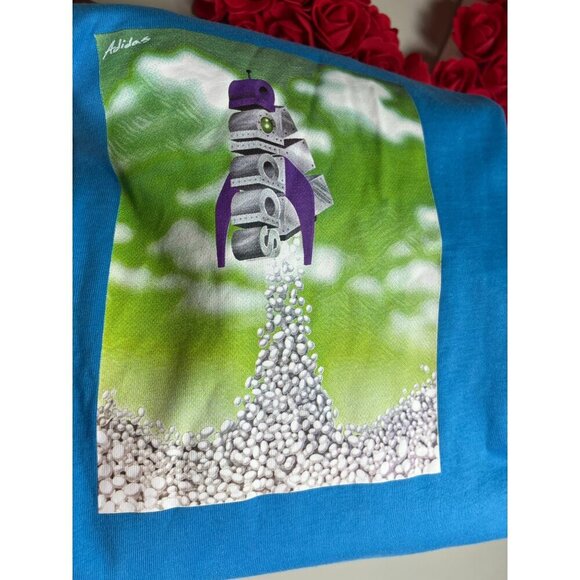 Adidas Shirt Mens 4XLT Big & Tall Blue Boost Rocket Graphic Tee T-Shirt HK6760 - Picture 4 of 5